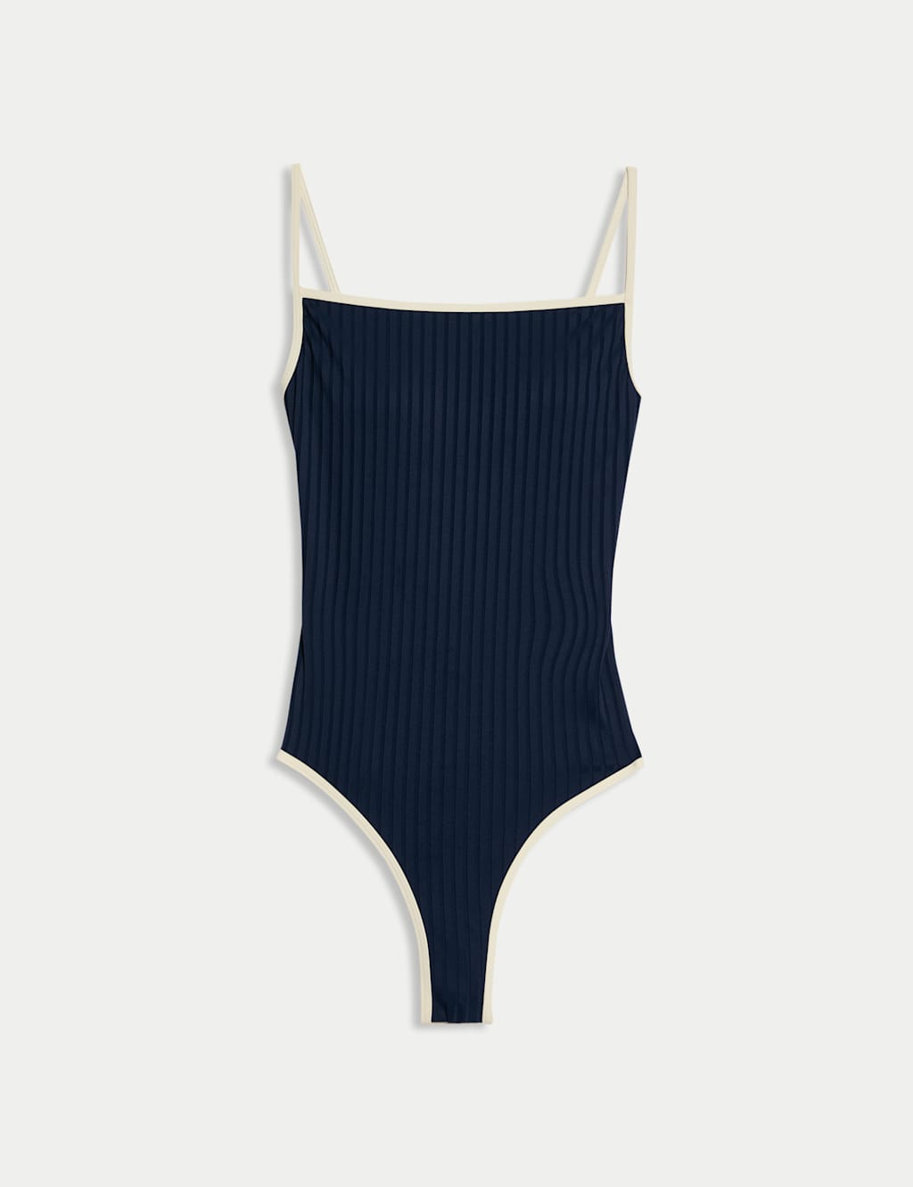 Ribbed Tipped Detail Square Neck Swimsuit 2 of 6