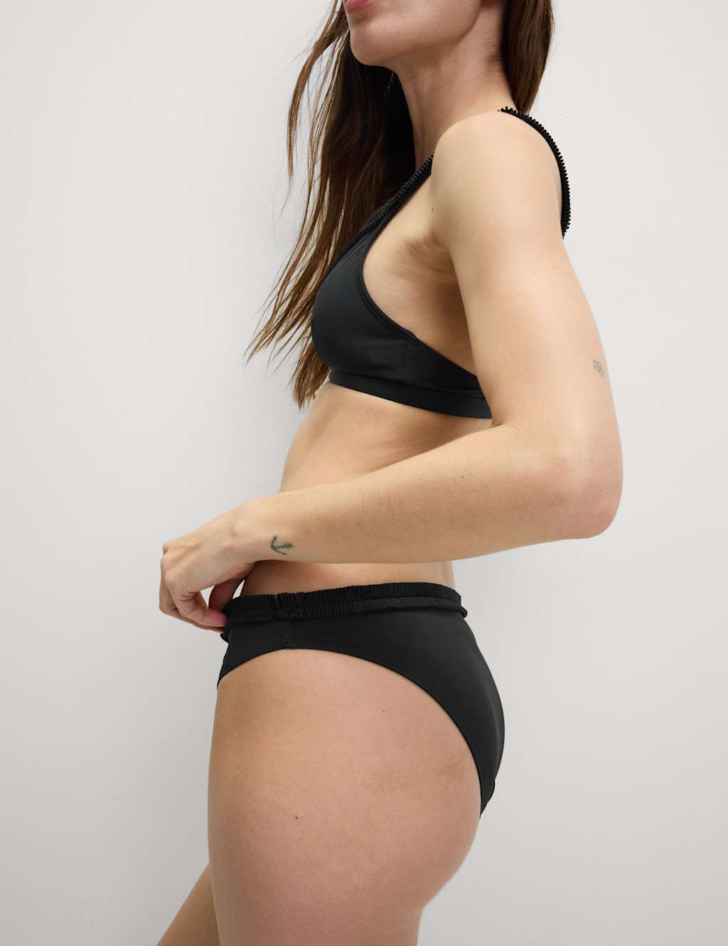 Pleated High Leg Bikini Bottoms 3 of 5