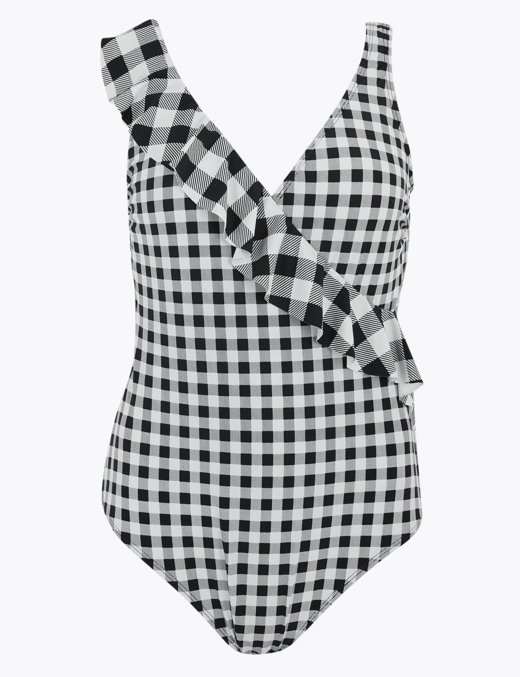 Gingham Ruffle Padded Plunge Swimsuit M S Collection M S