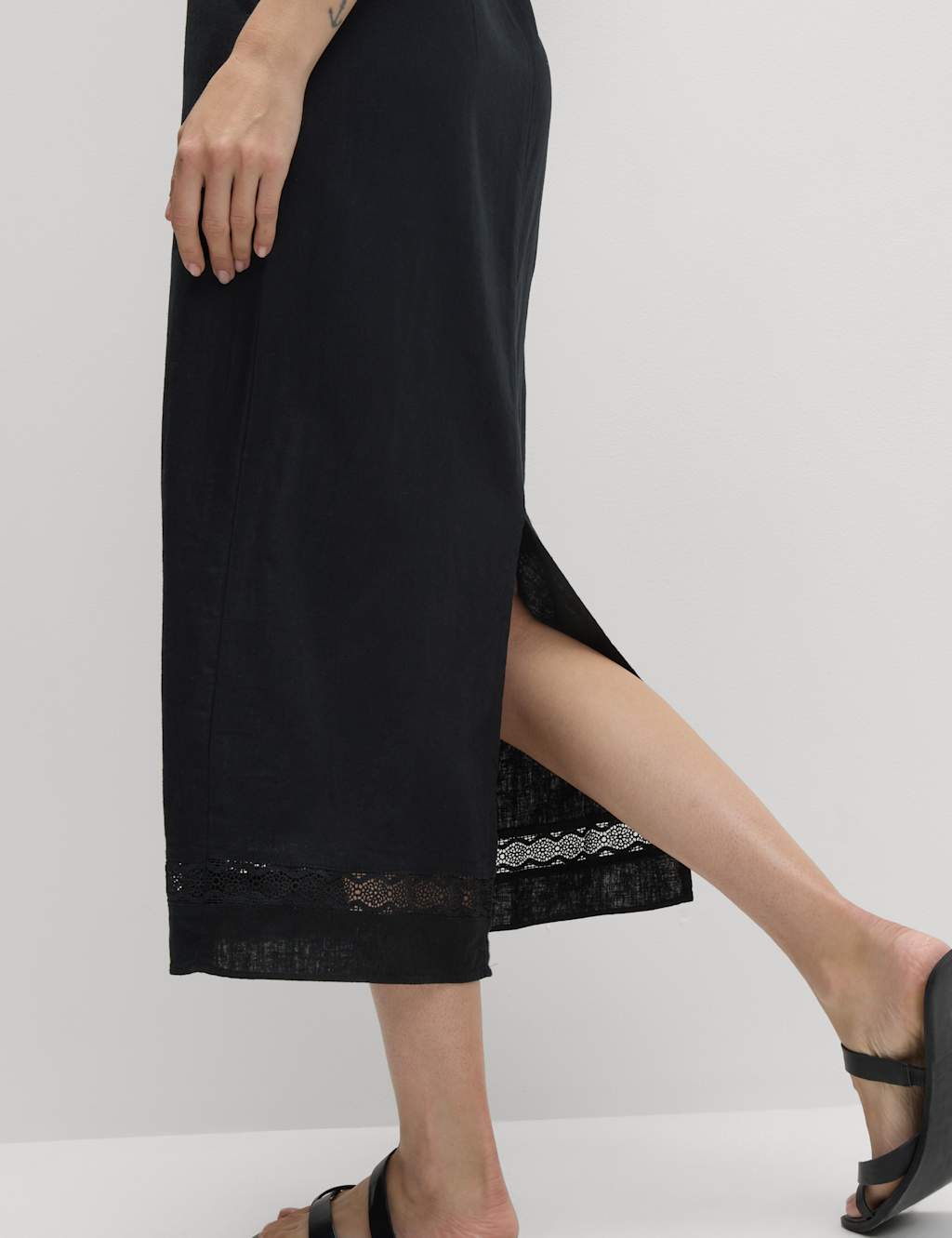 Linen Rich Square Neck Midi Shift Dress 6 of 6