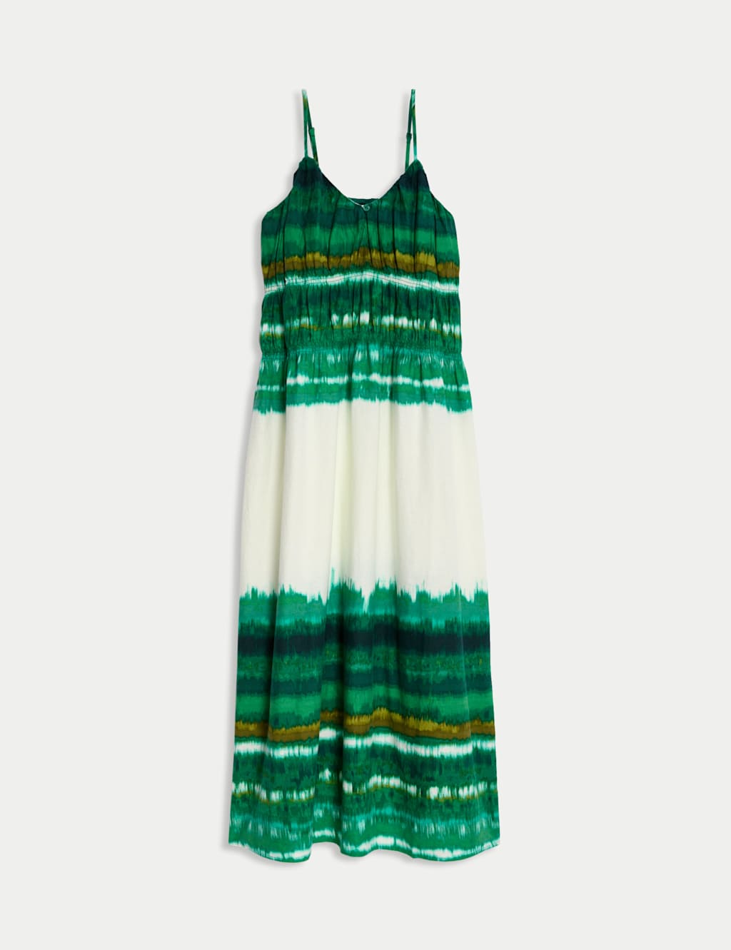 Linen Rich Strappy V Neck Swing Dress 2 of 5