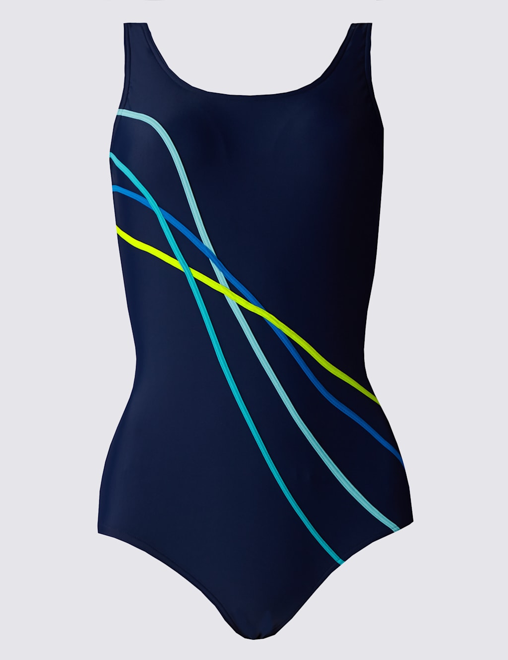 Flash Piped Swimsuit with Chlorine Resistant 2 of 3