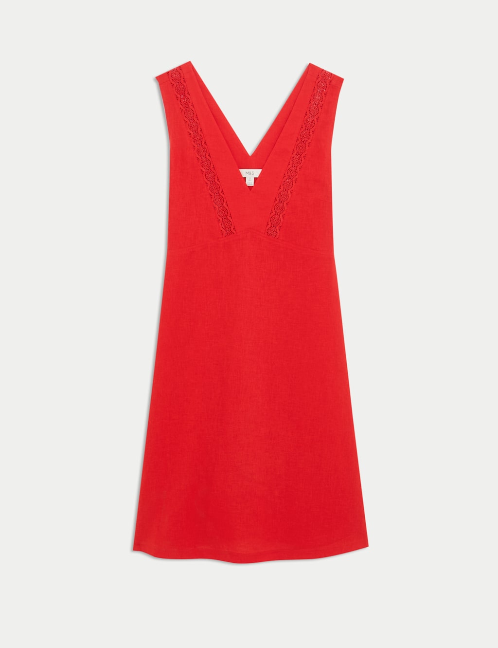 Linen Rich V-Neck Mini Shift Dress 2 of 6