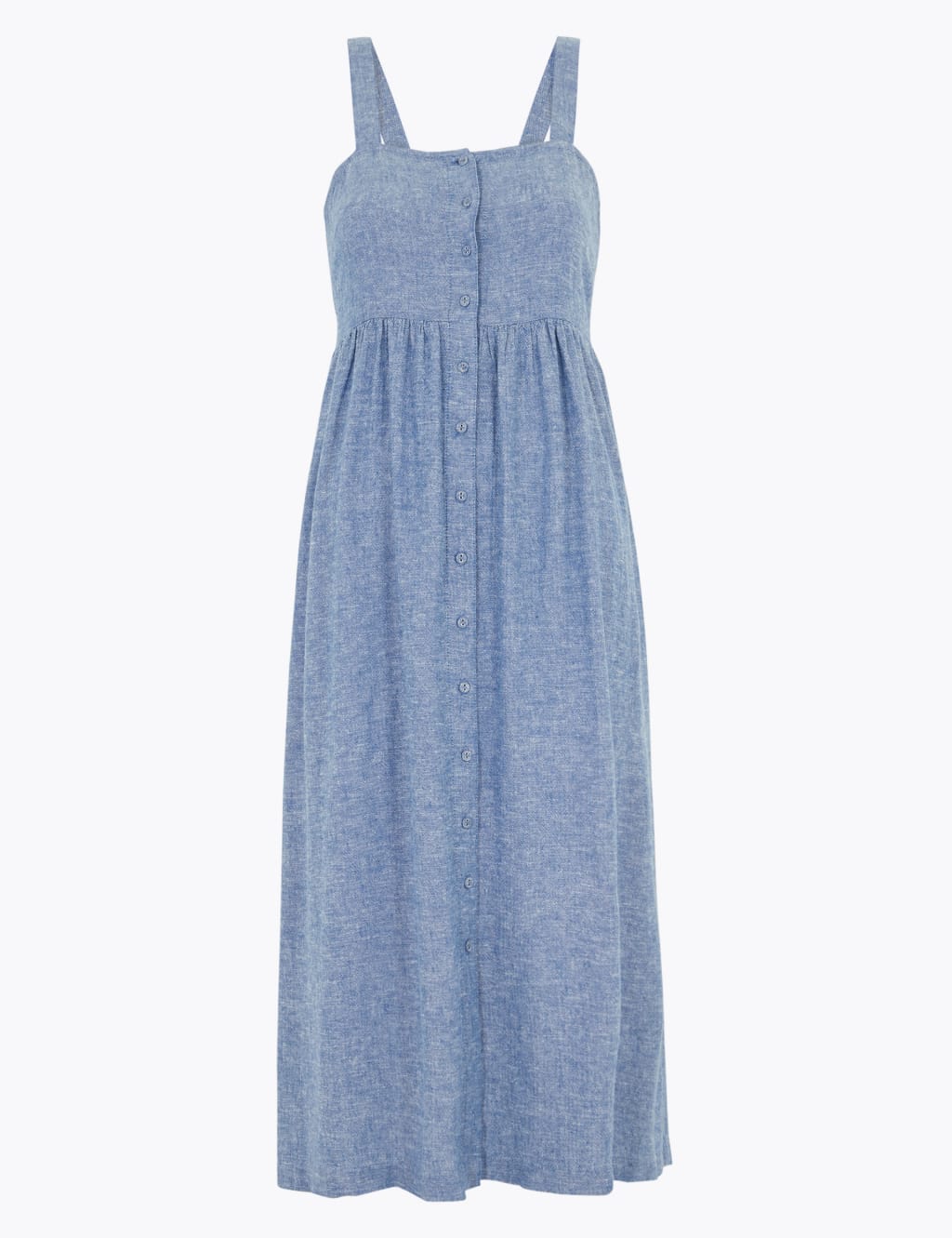 Linen Button Through Cami Midi Slip Dress 2 of 5
