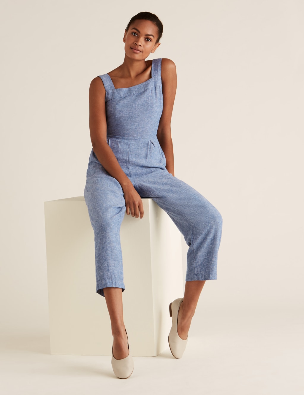 M&s linen jumpsuit shop