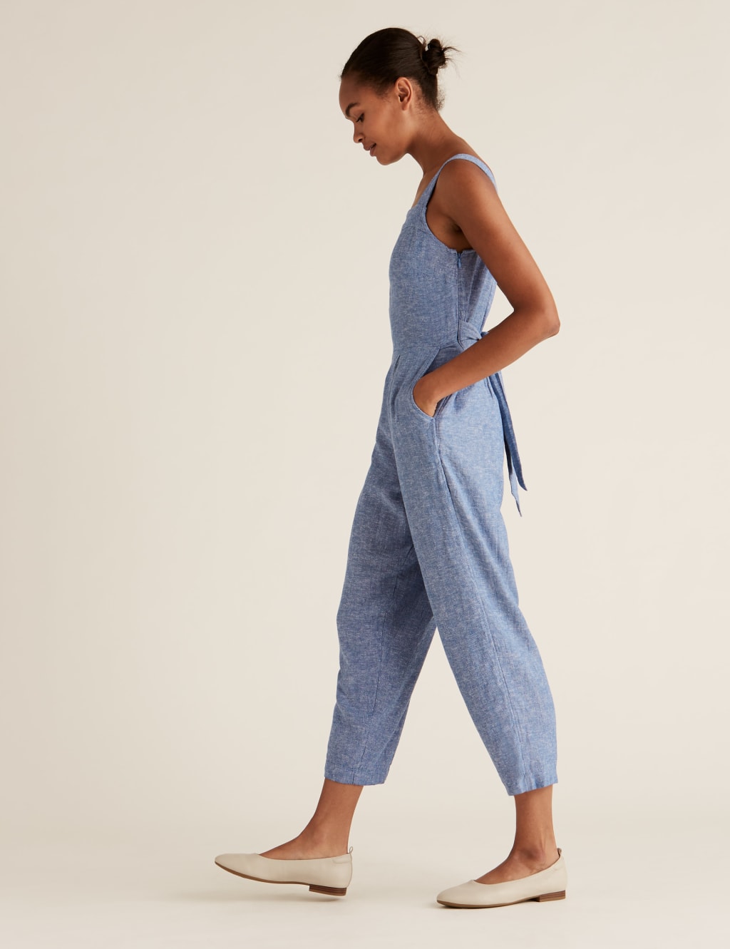 Linen Cami Belted Jumpsuit 3 of 5