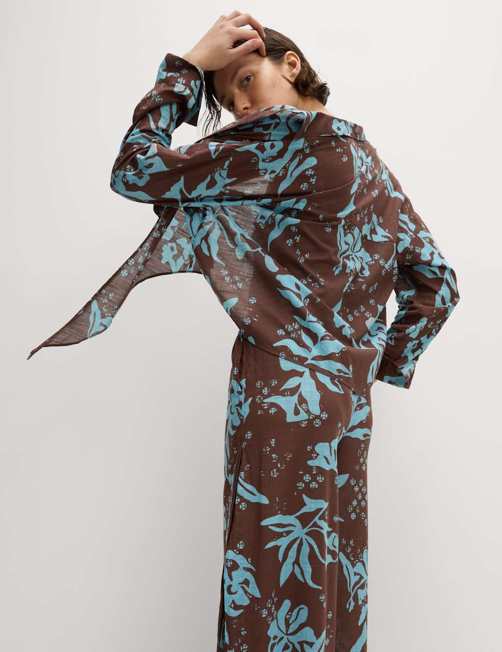 Pure Cotton Printed Button Through Beach Shirt 3 of 6