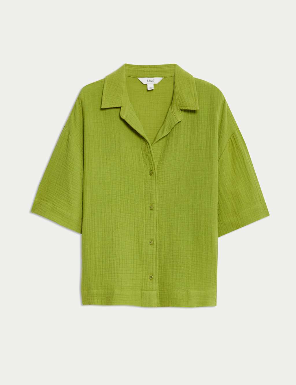 Pure Cotton Textured Collared Beach Shirt 2 of 5
