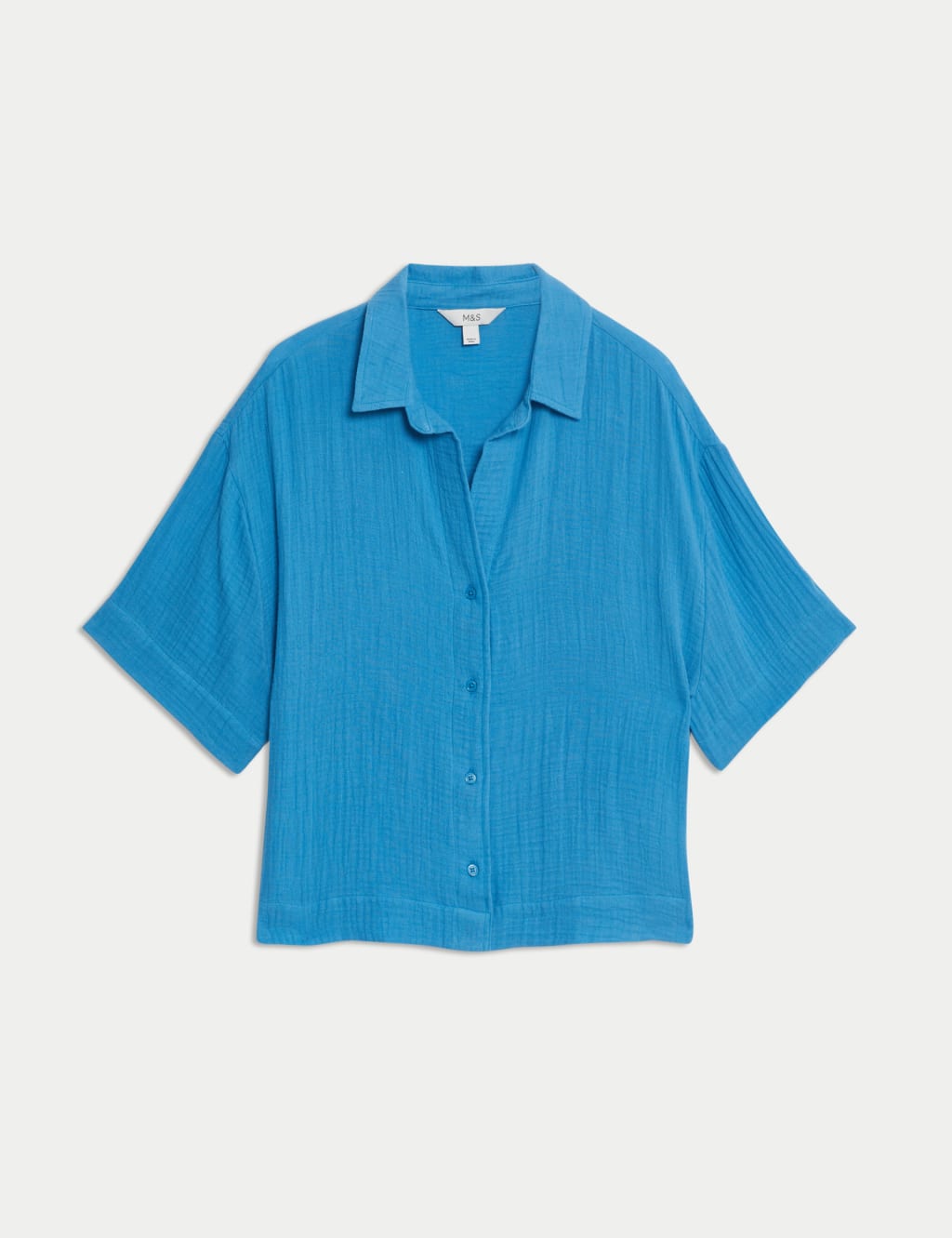 Pure Cotton Textured Collared Beach Shirt 2 of 4