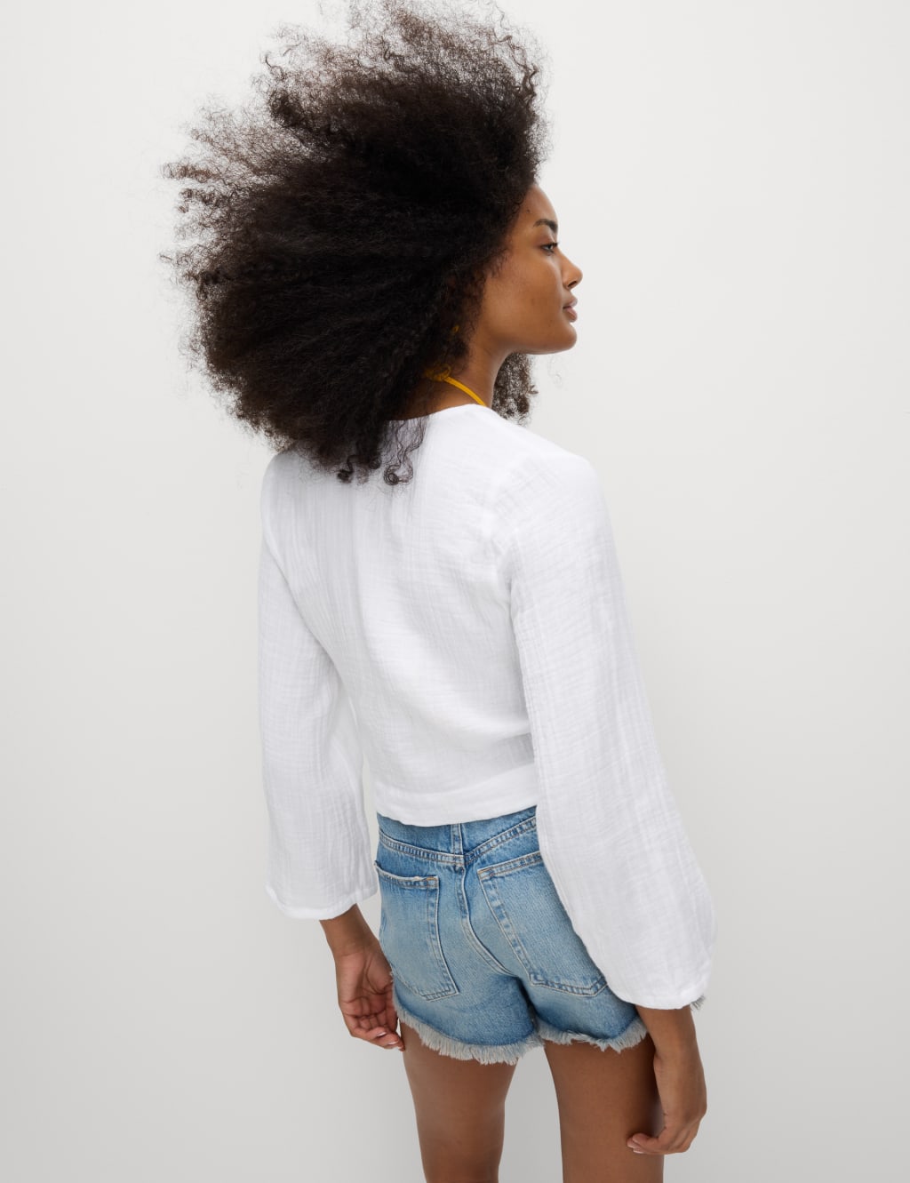 Pure Cotton V-Neck Tie Front Beach Top 4 of 4