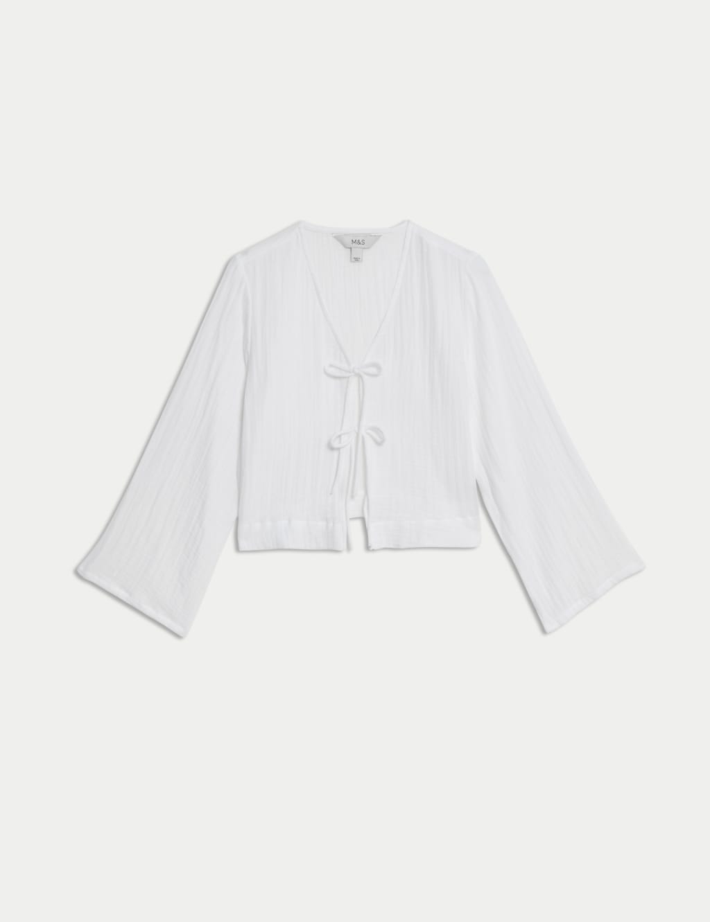 Pure Cotton V-Neck Tie Front Beach Top 2 of 4