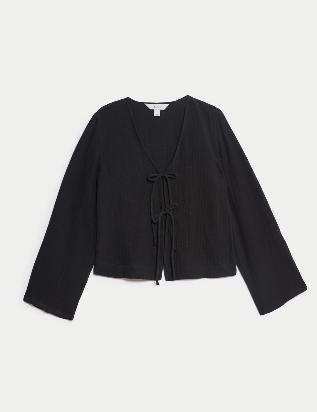 Pure Cotton V-Neck Tie Front Beach Top 2 of 6