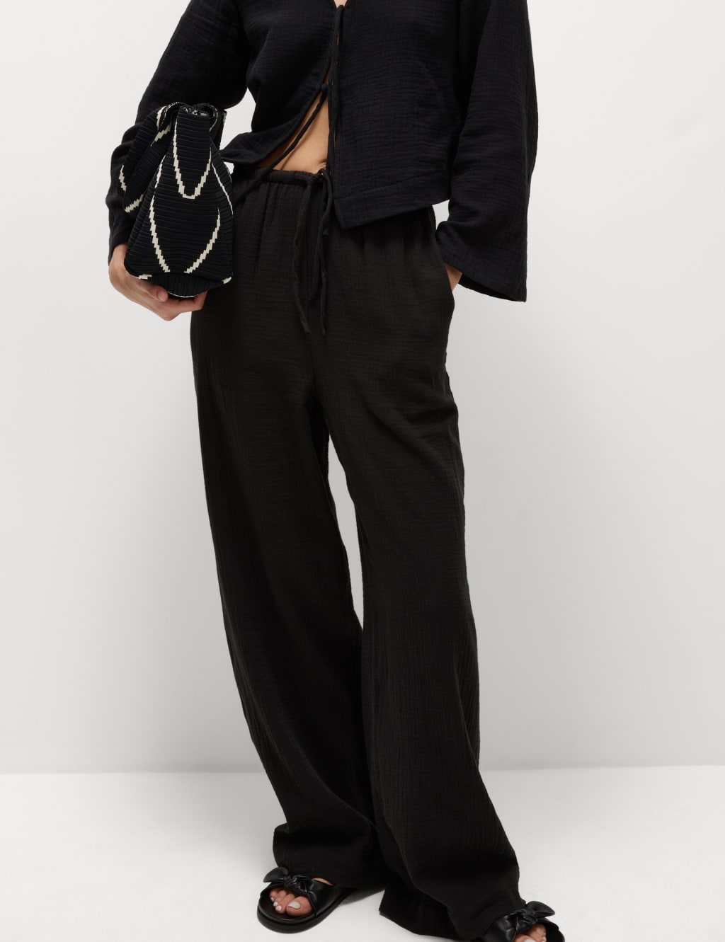 Pure Cotton Drawstring Trousers 5 of 6