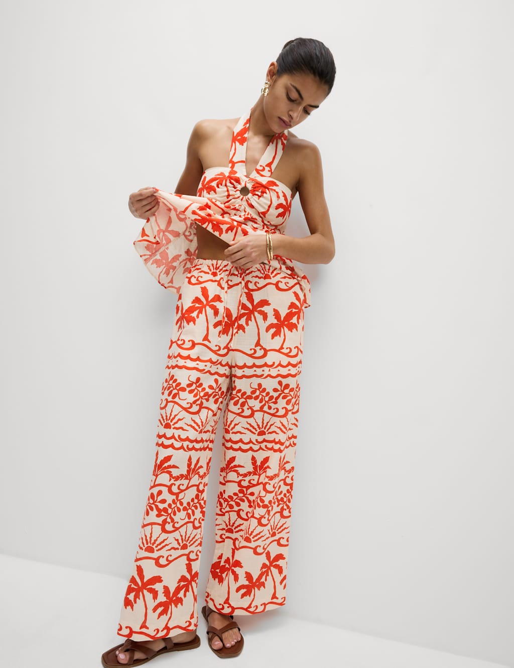 Pure Cotton Printed Beach Trousers 5 of 5