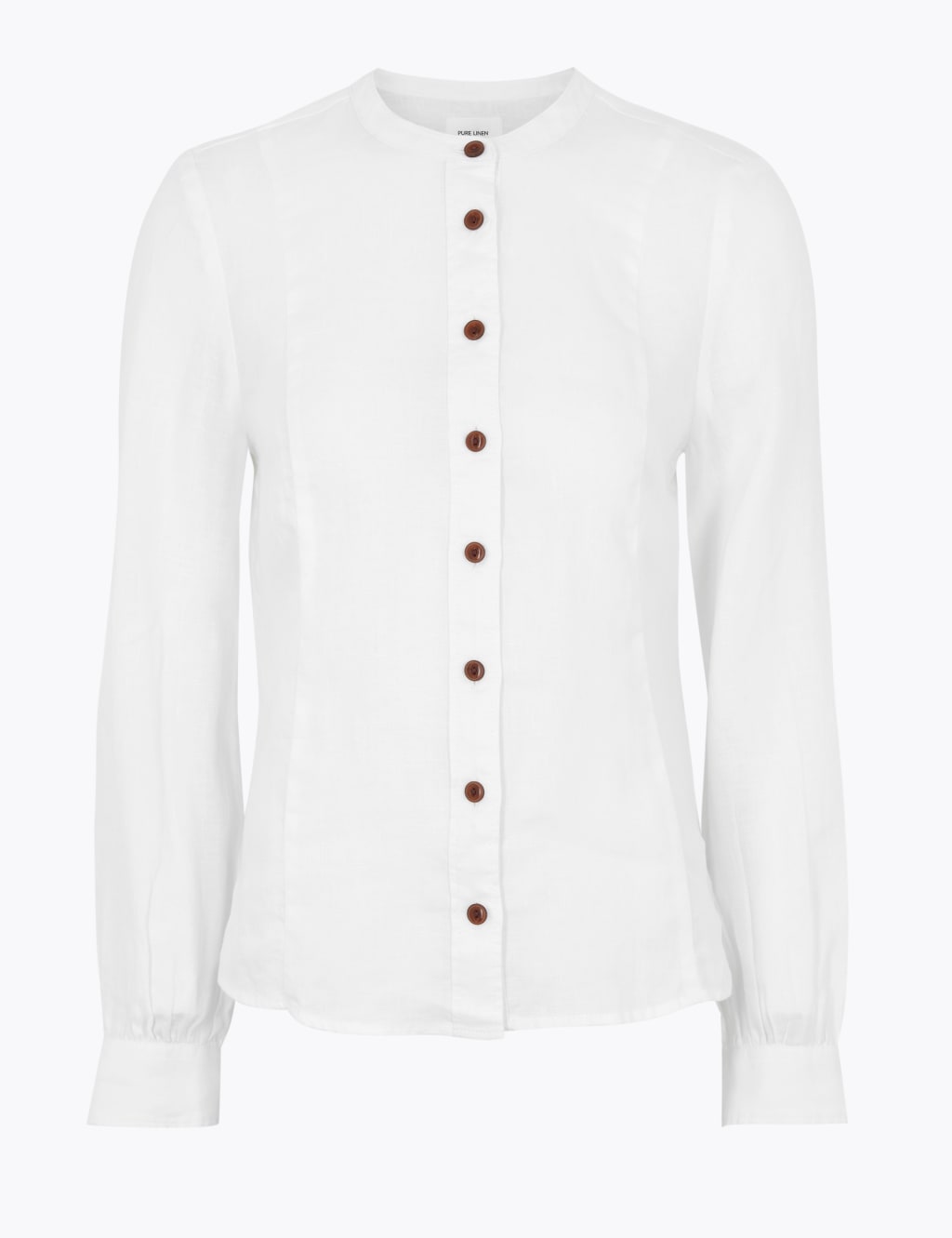 Pure Linen Collarless Fitted Shirt 2 of 4