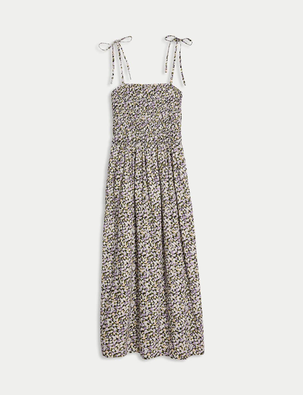 Printed Square Neck Midaxi Shirred Cami Dress 2 of 5