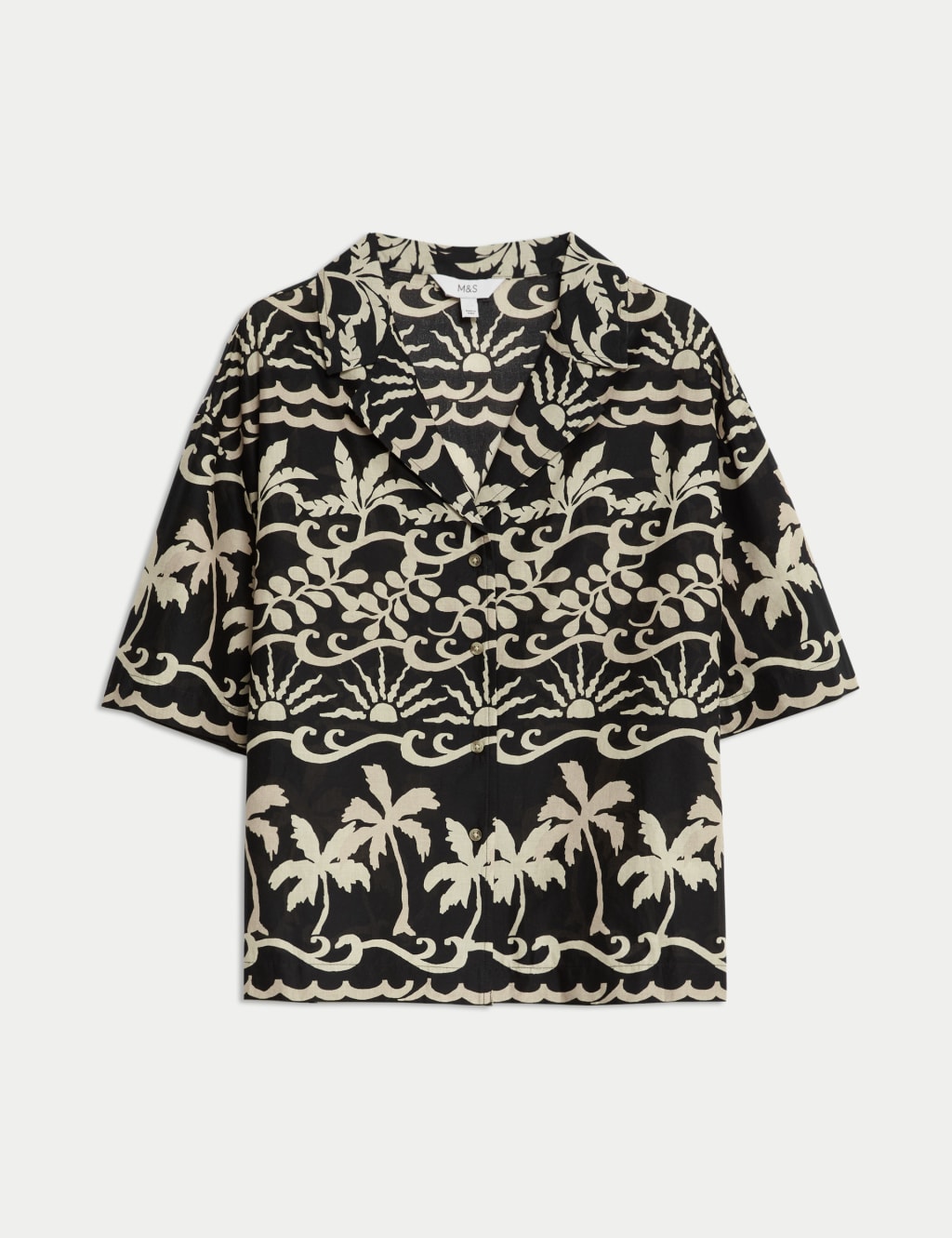 Pure Cotton Printed Collared Beach Shirt 2 of 6
