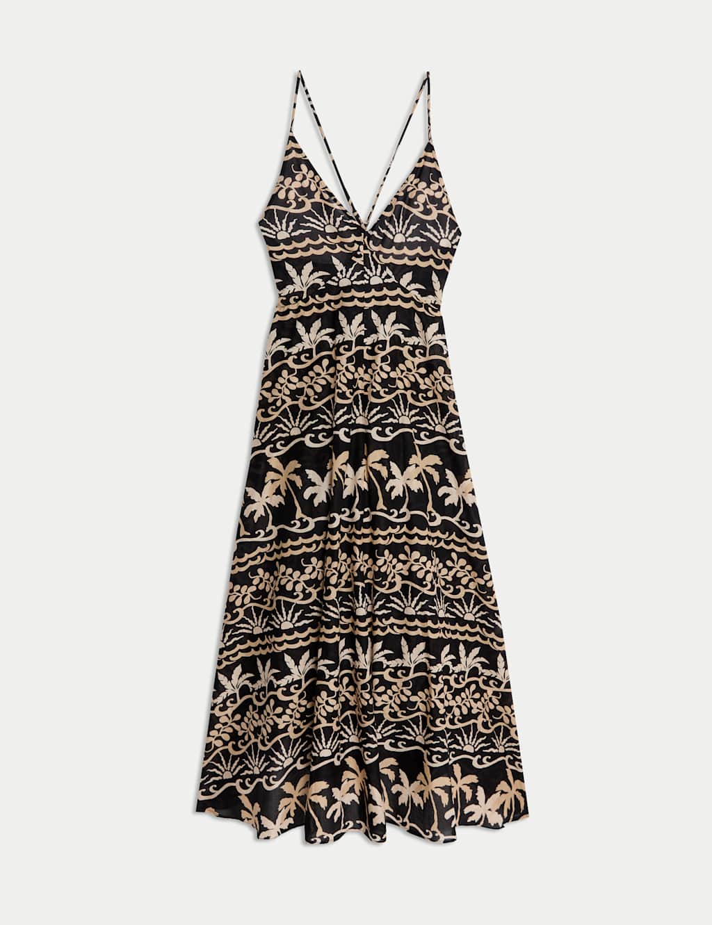 Pure Cotton Printed V-Neck Beach Dress 2 of 6