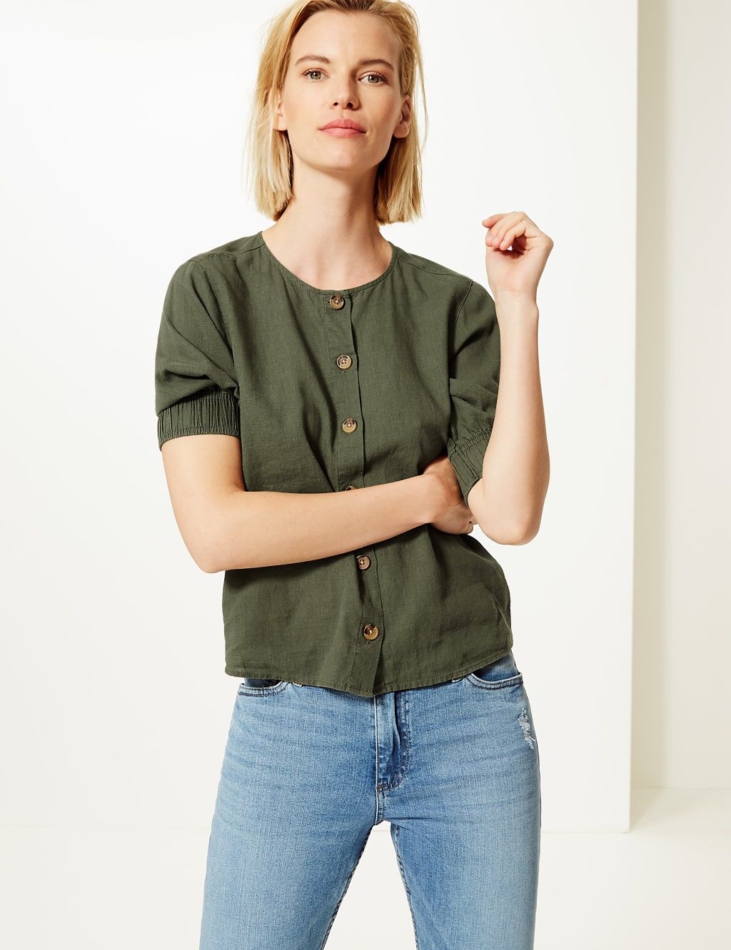 Linen Rich Blouse 1 of 4
