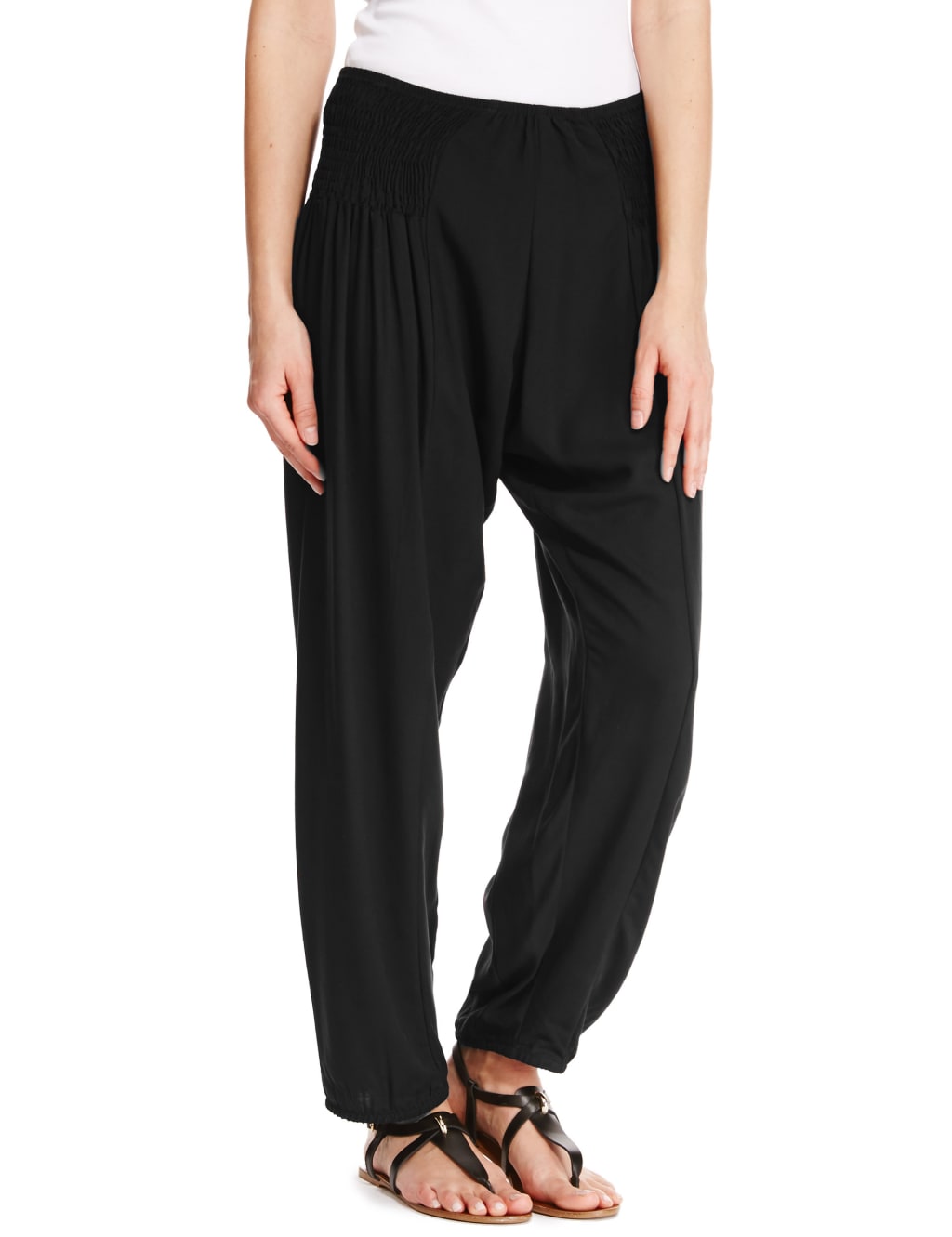 Smocked Waist Beach Harem Trousers 1 of 4