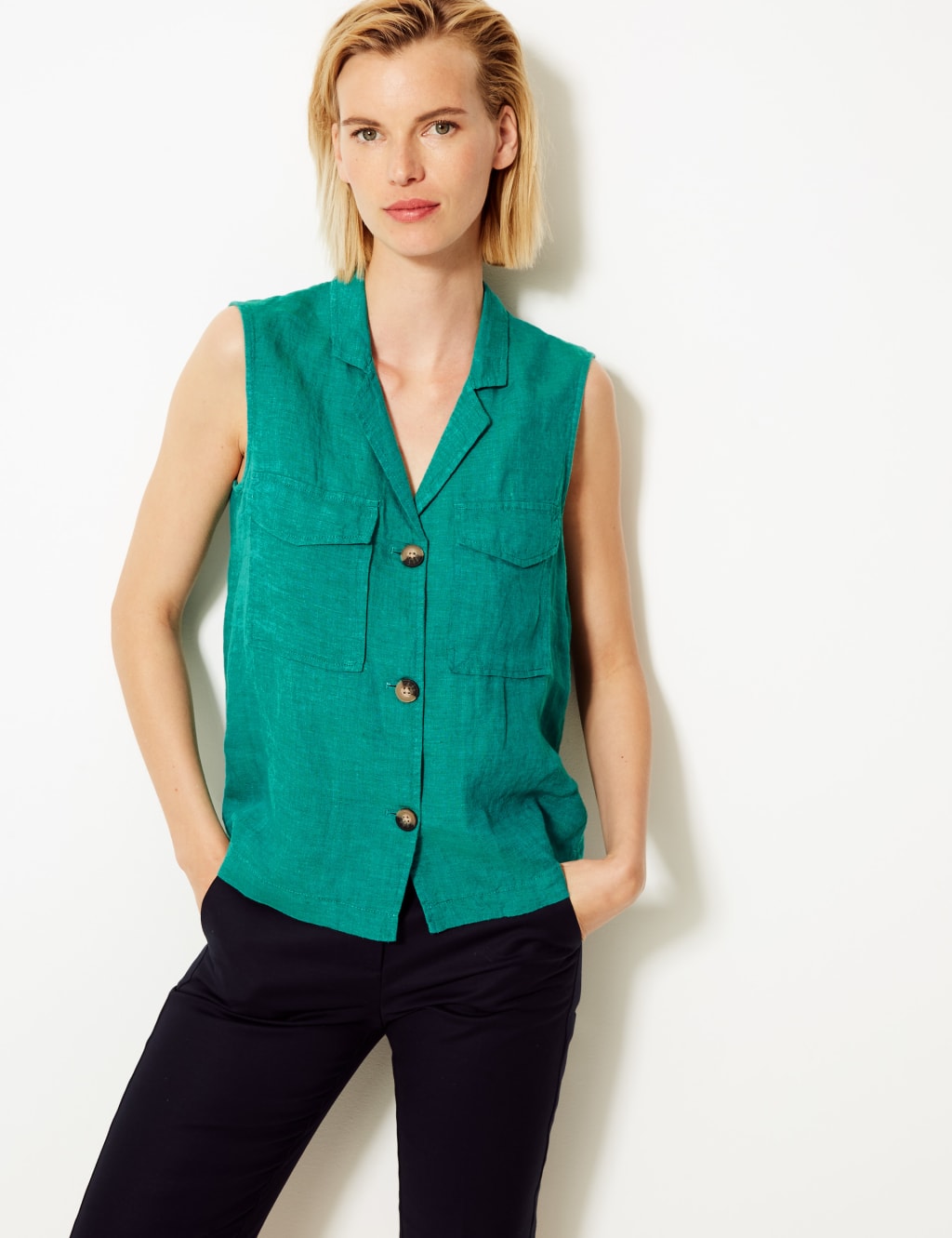 Pure Linen Button Detailed Shirt 1 of 4