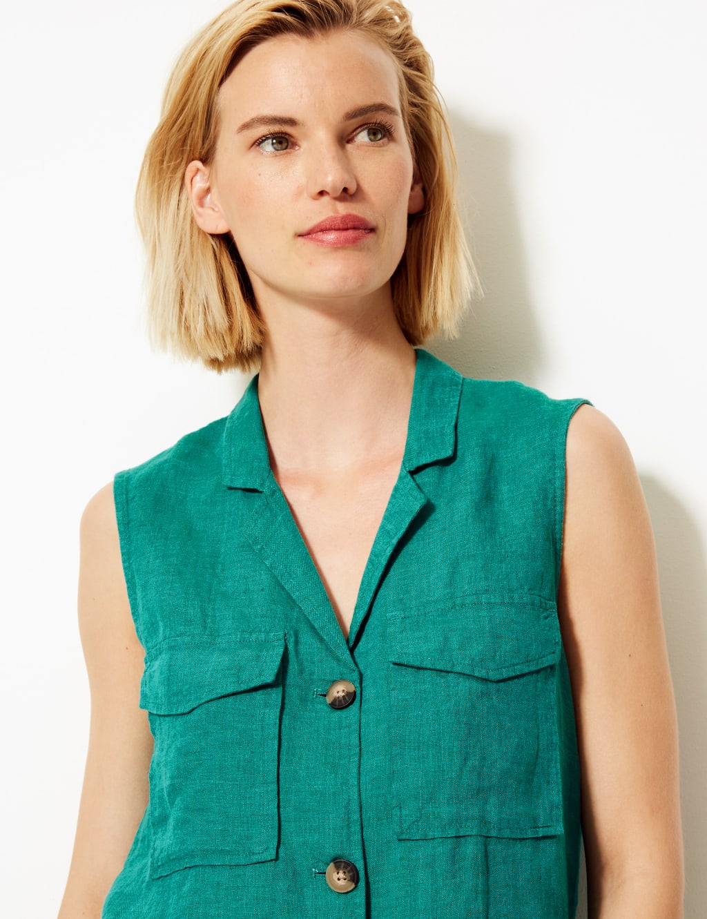 Pure Linen Button Detailed Shirt 3 of 4