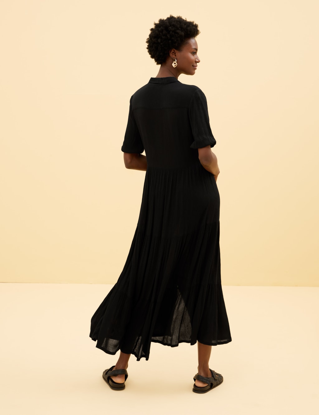 Button Through Maxi Tiered Dress 4 of 5