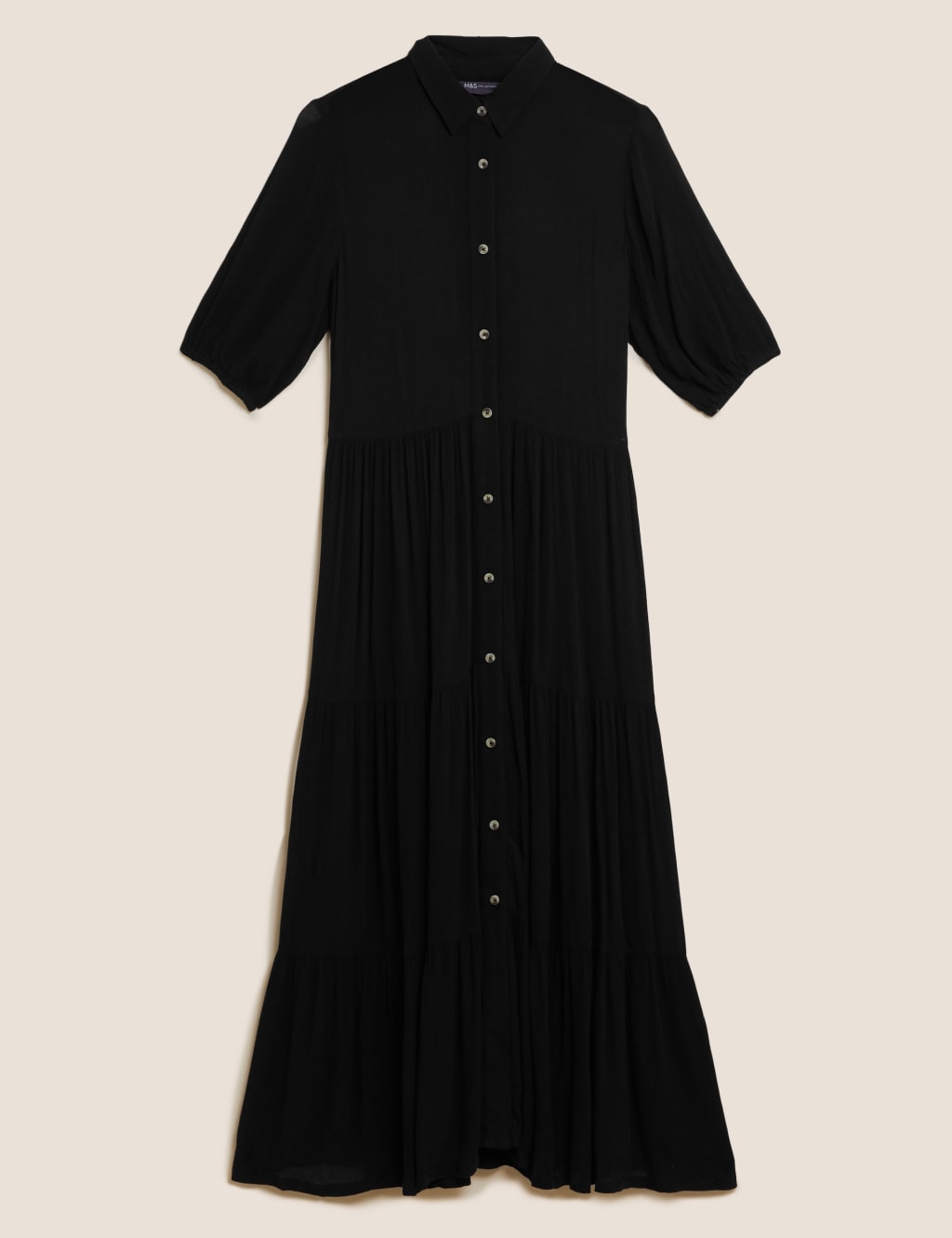 Button Through Maxi Tiered Dress 2 of 5