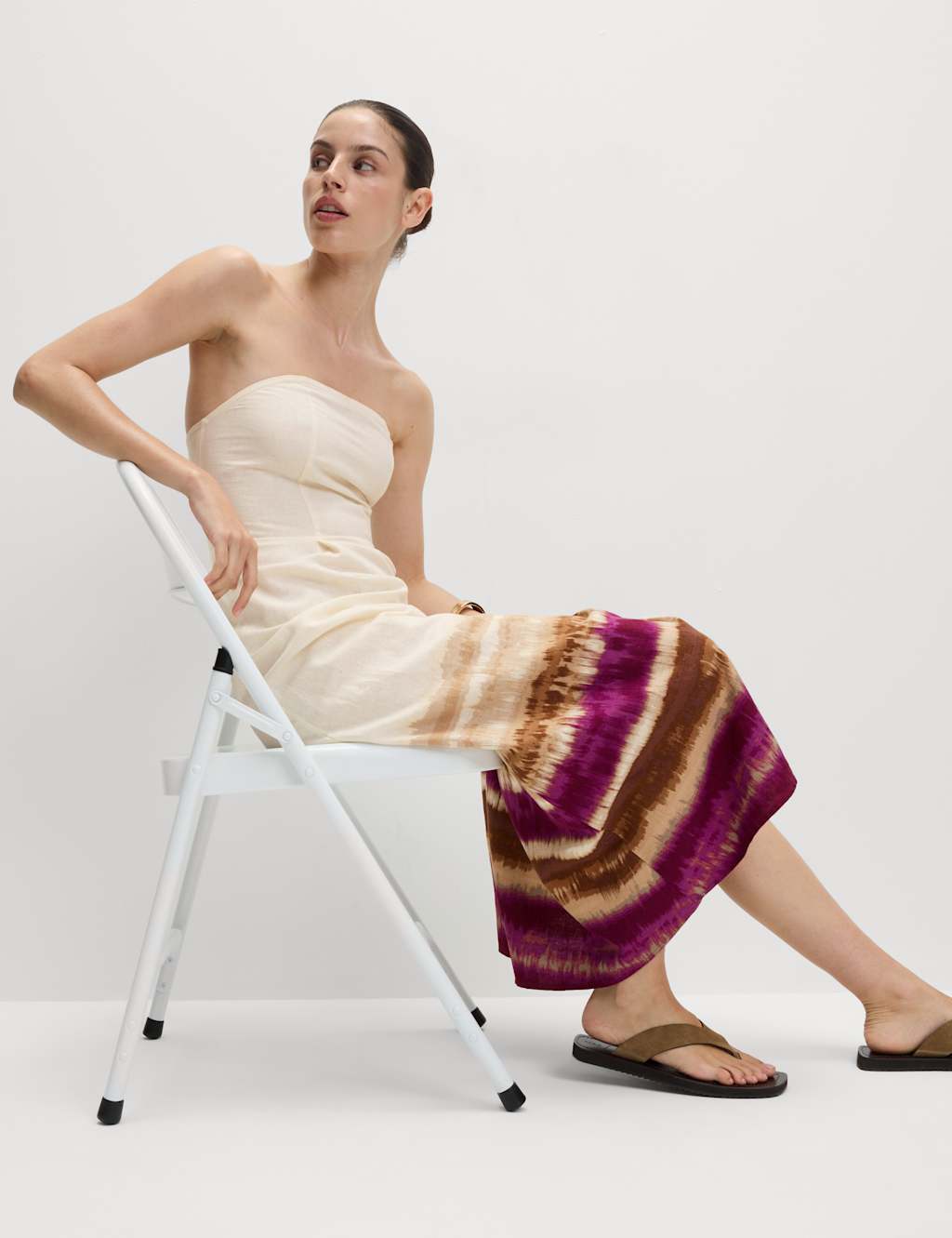 Linen Rich Bandeau Midaxi Dress 6 of 7