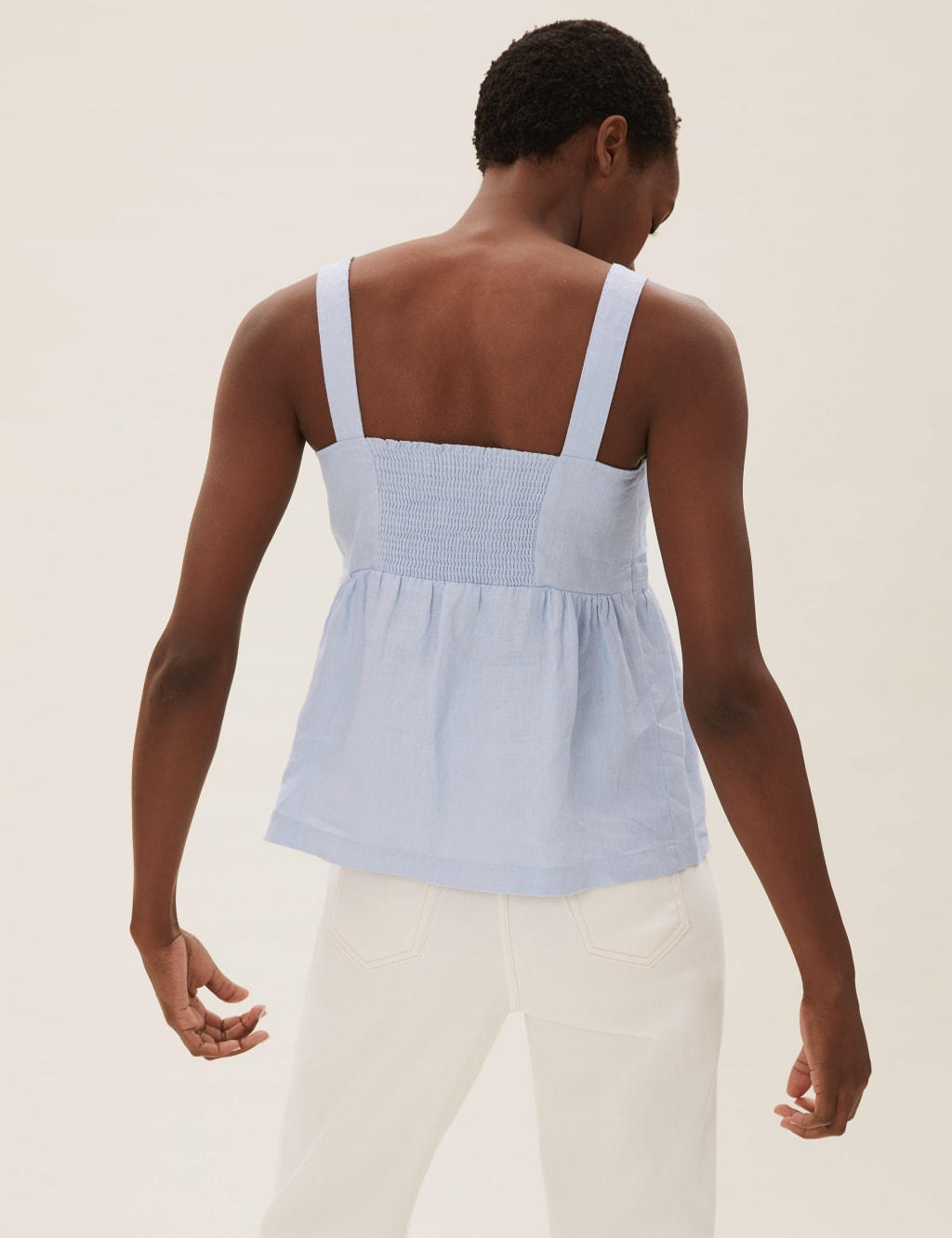 Pure Linen Button Detail Cami Top 4 of 5