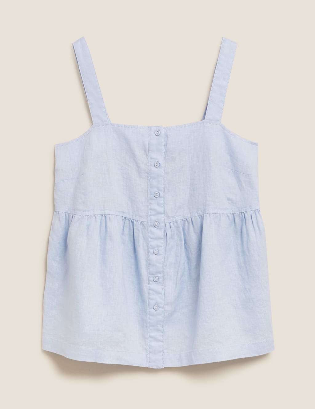 Pure Linen Button Detail Cami Top 2 of 5