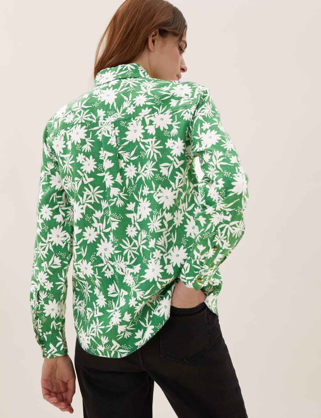 Pure Linen Floral Shirt 4 of 5