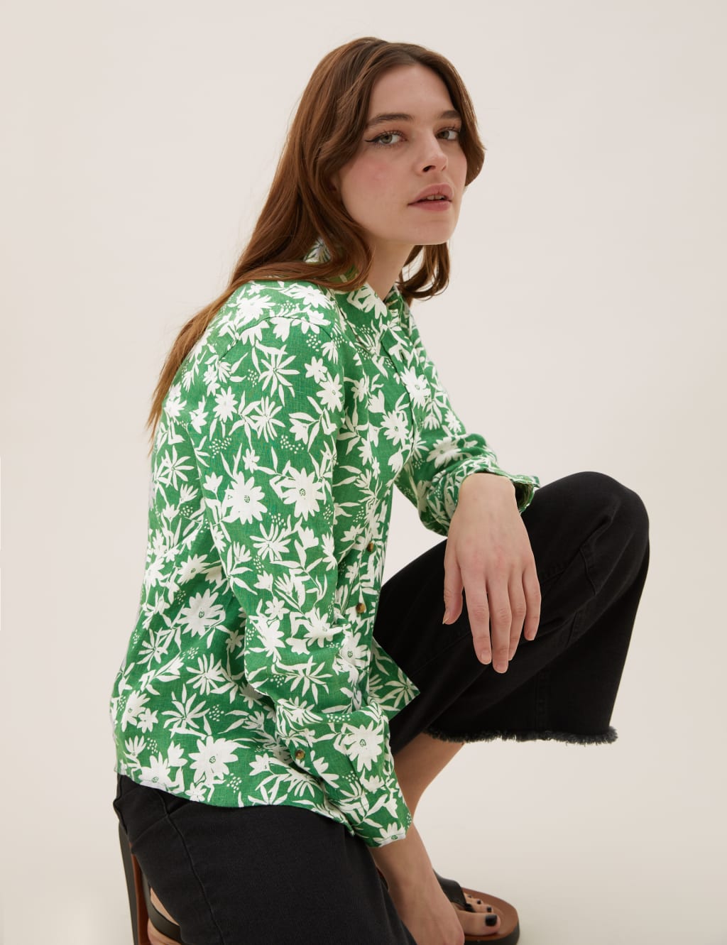 Pure Linen Floral Shirt 5 of 5