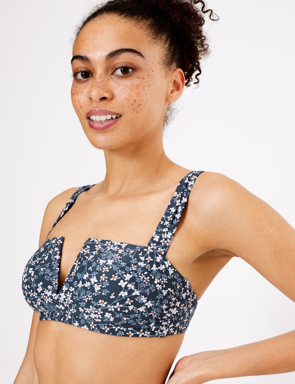Ditsy Floral V Wire Bikini Top 1 of 5