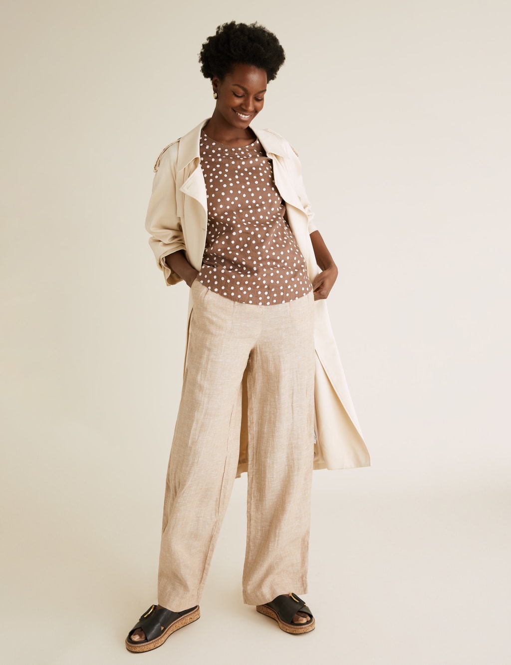 Pure Linen Polka Dot Short Sleeve Top 6 of 6
