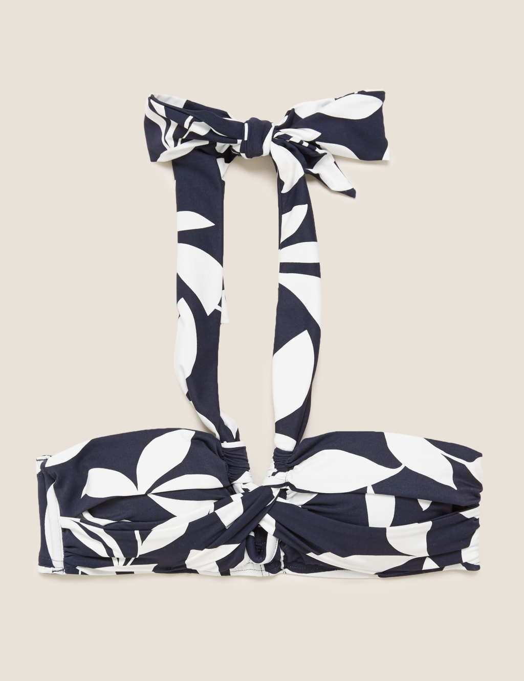 Leaf Print Padded Twist Front Bikini Top 2 of 5