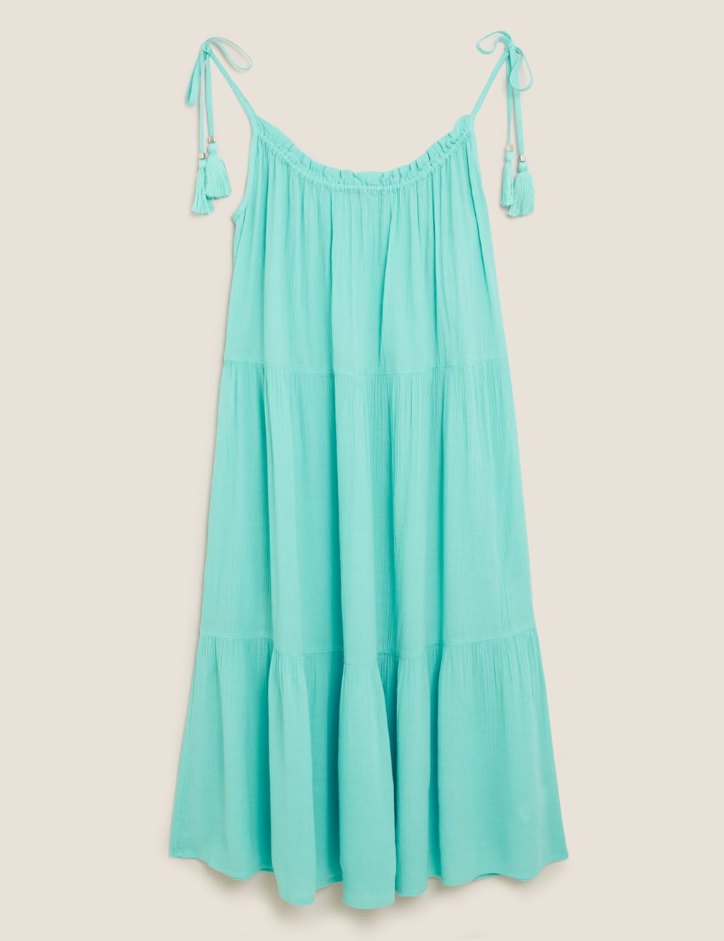 Cotton Textured Midi Slip Beach Dress 2 of 5