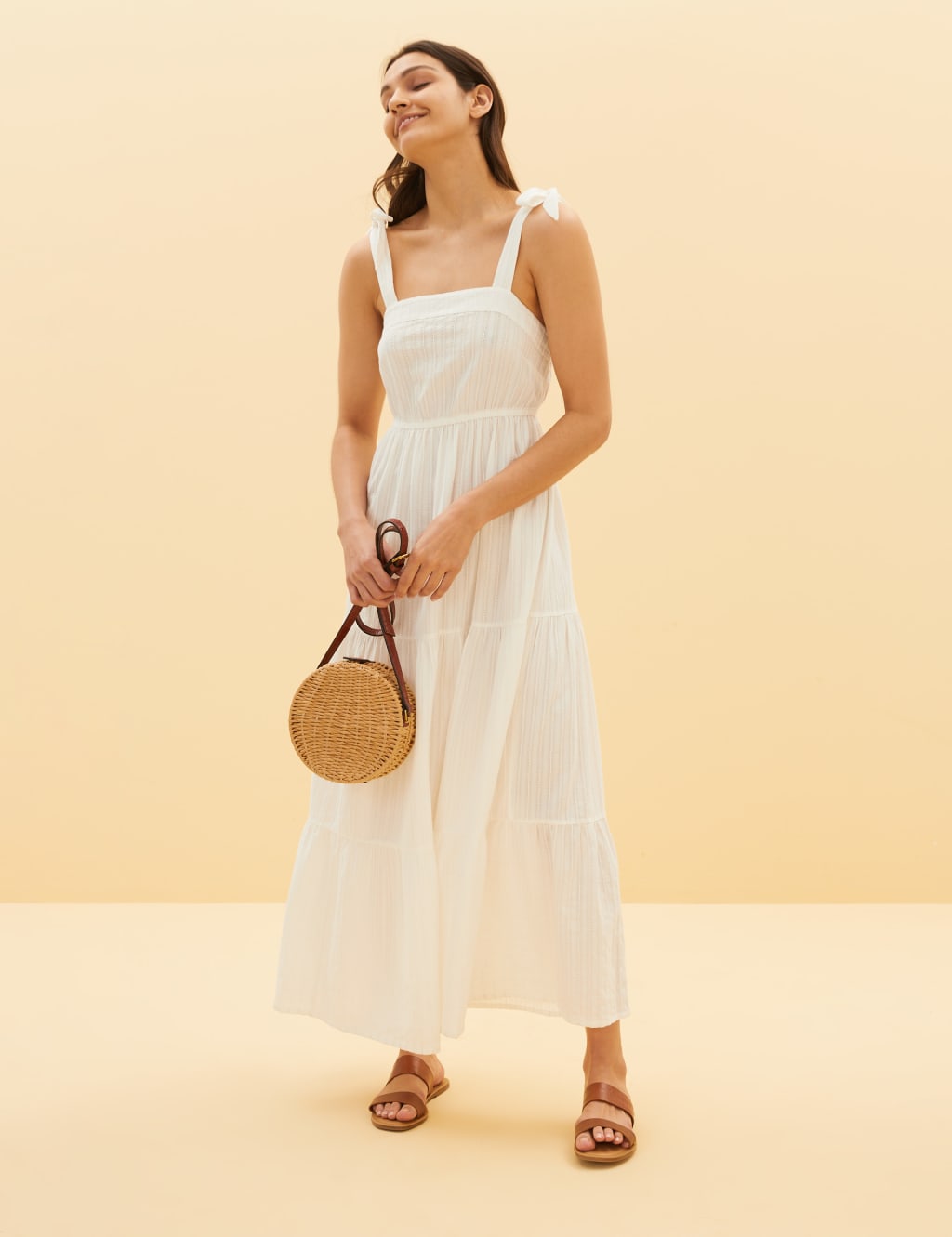 Pure Cotton Midi Slip Beach Dress 1 of 5