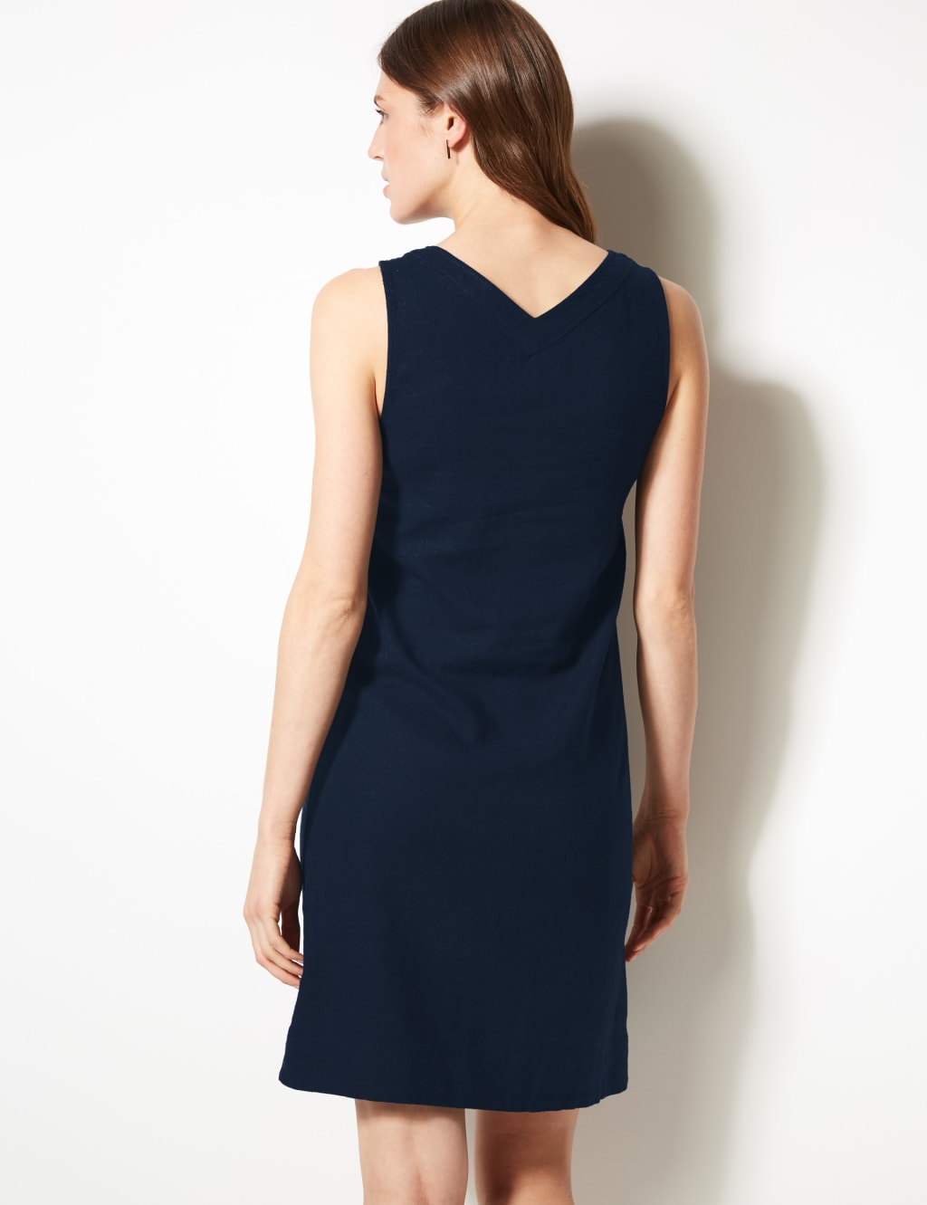 M&s navy shift dress cheap