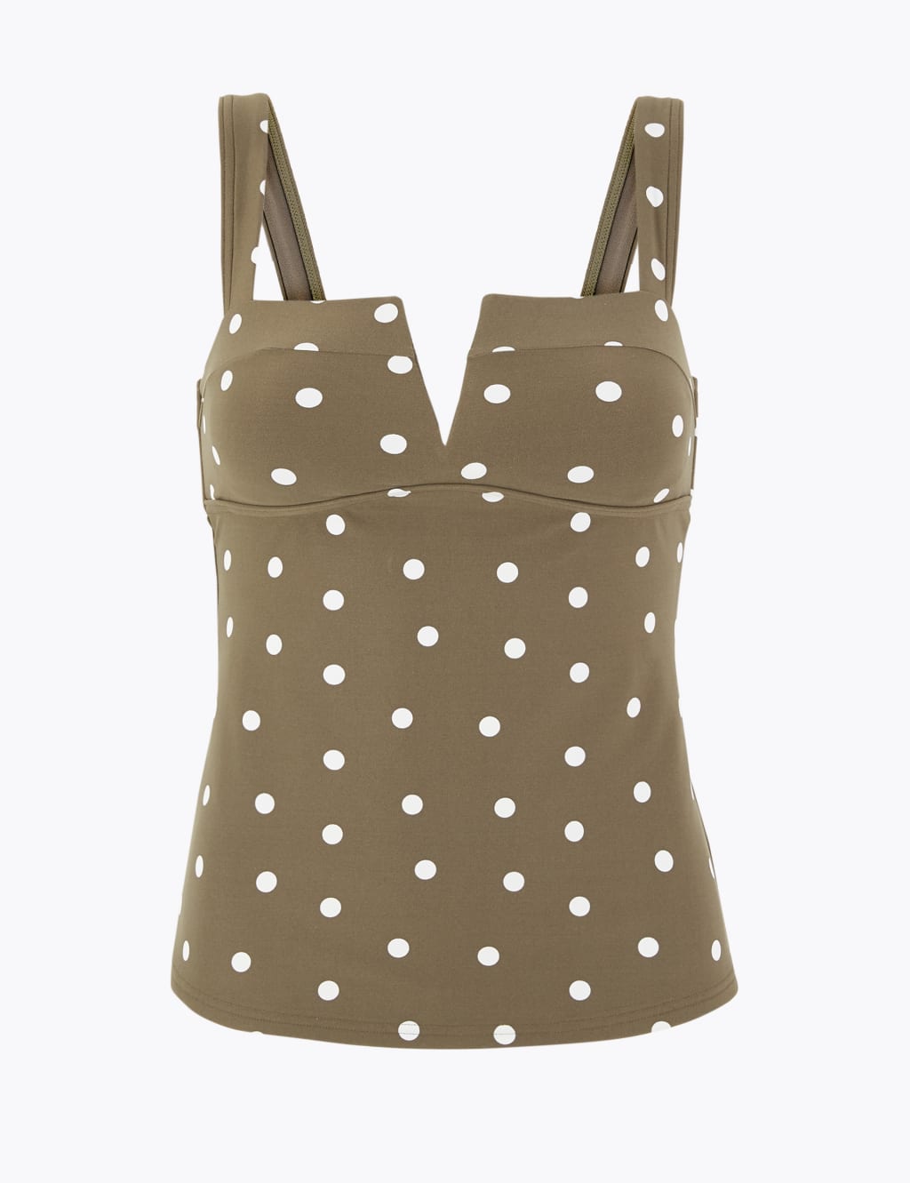 Spot Print V Wire Tankini Top 2 of 4