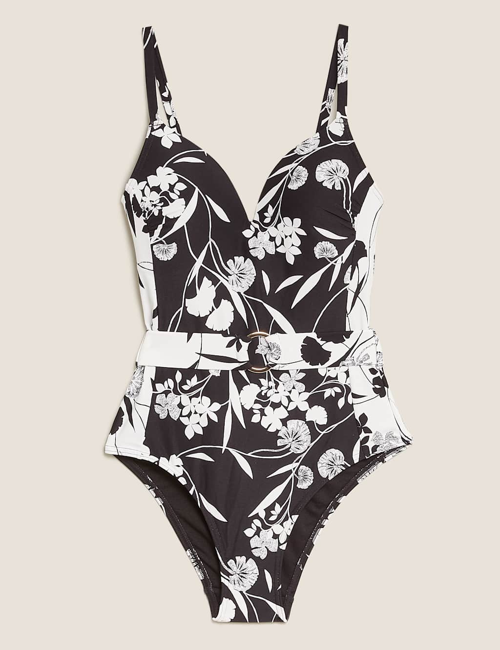 Floral Belted Plunge Swimsuit 2 of 5