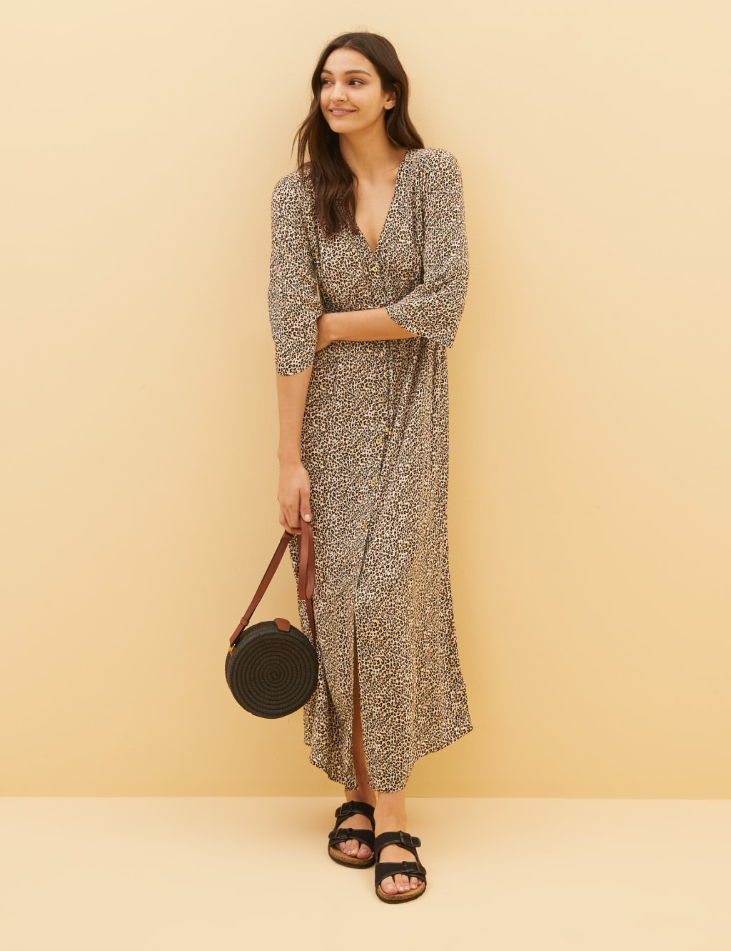 M&s yellow animal print dress shop