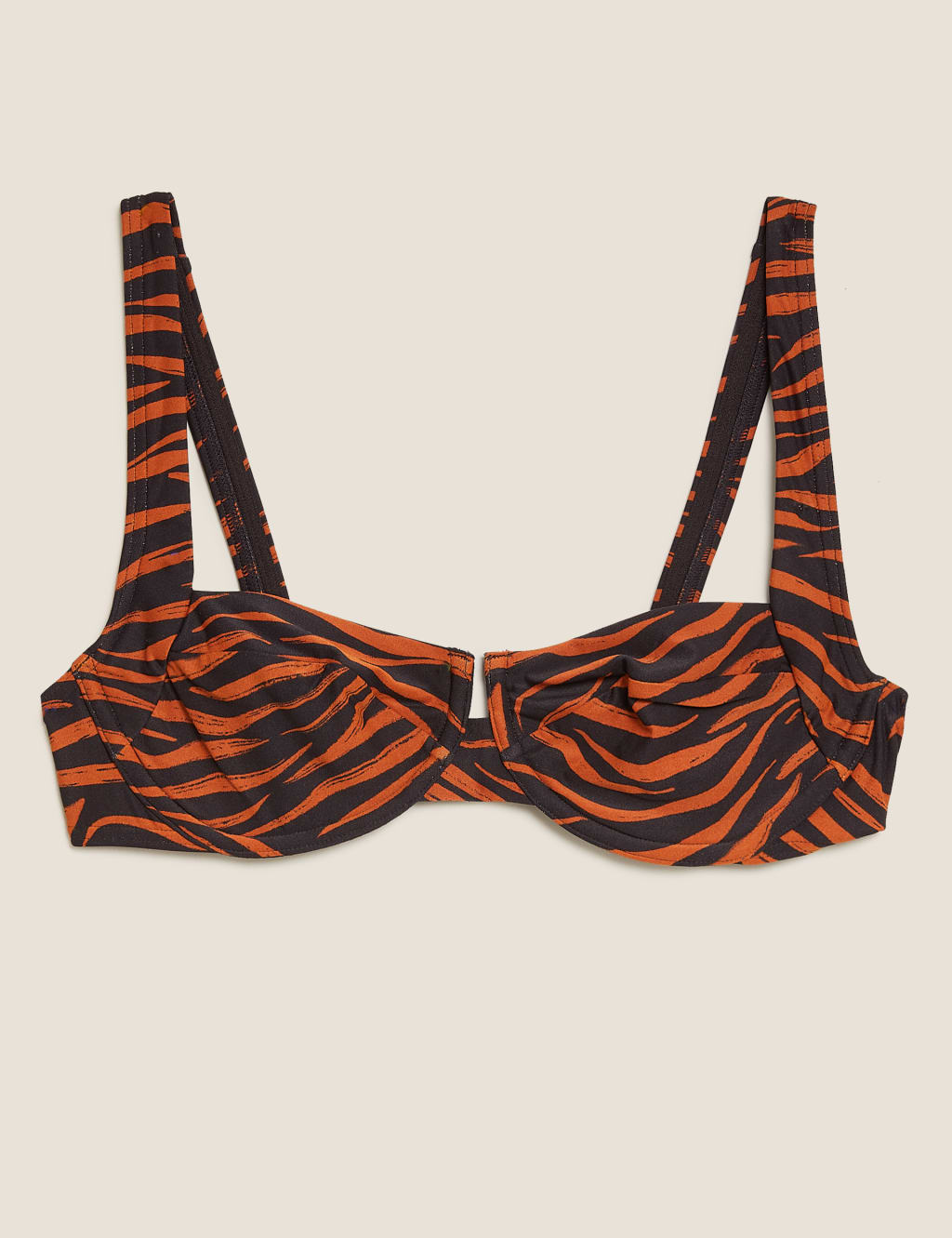 Zebra Print Wired Plunge Bikini Top 2 of 6