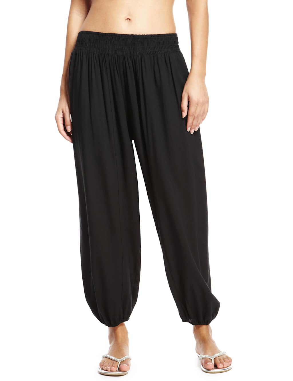Smocked Waist Harem Trousers 1 of 5