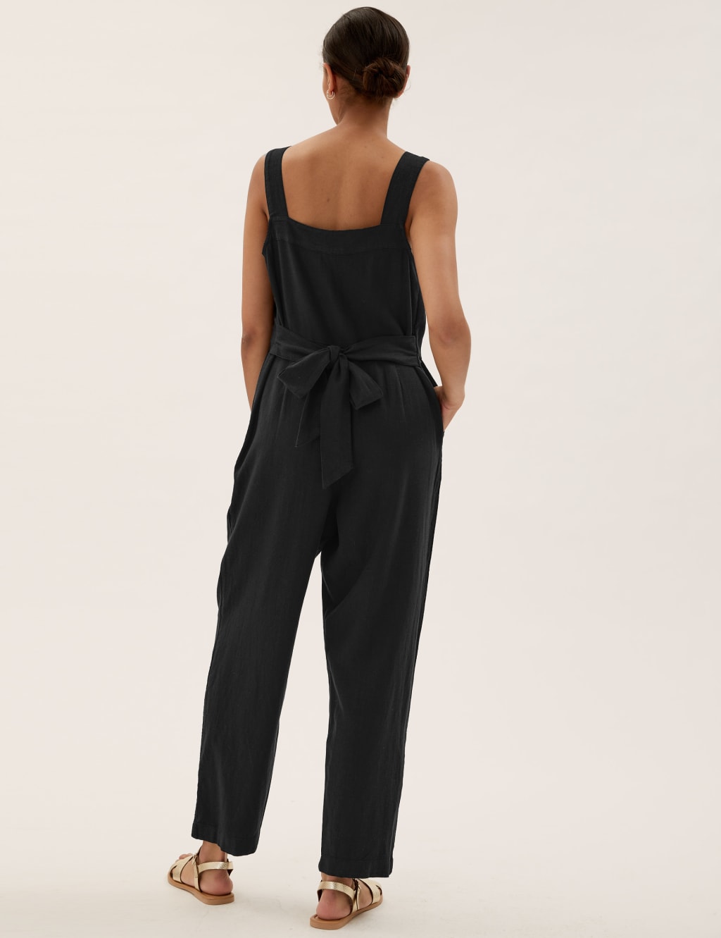 Linen Belted Sleeveless Jumpsuit 4 of 6