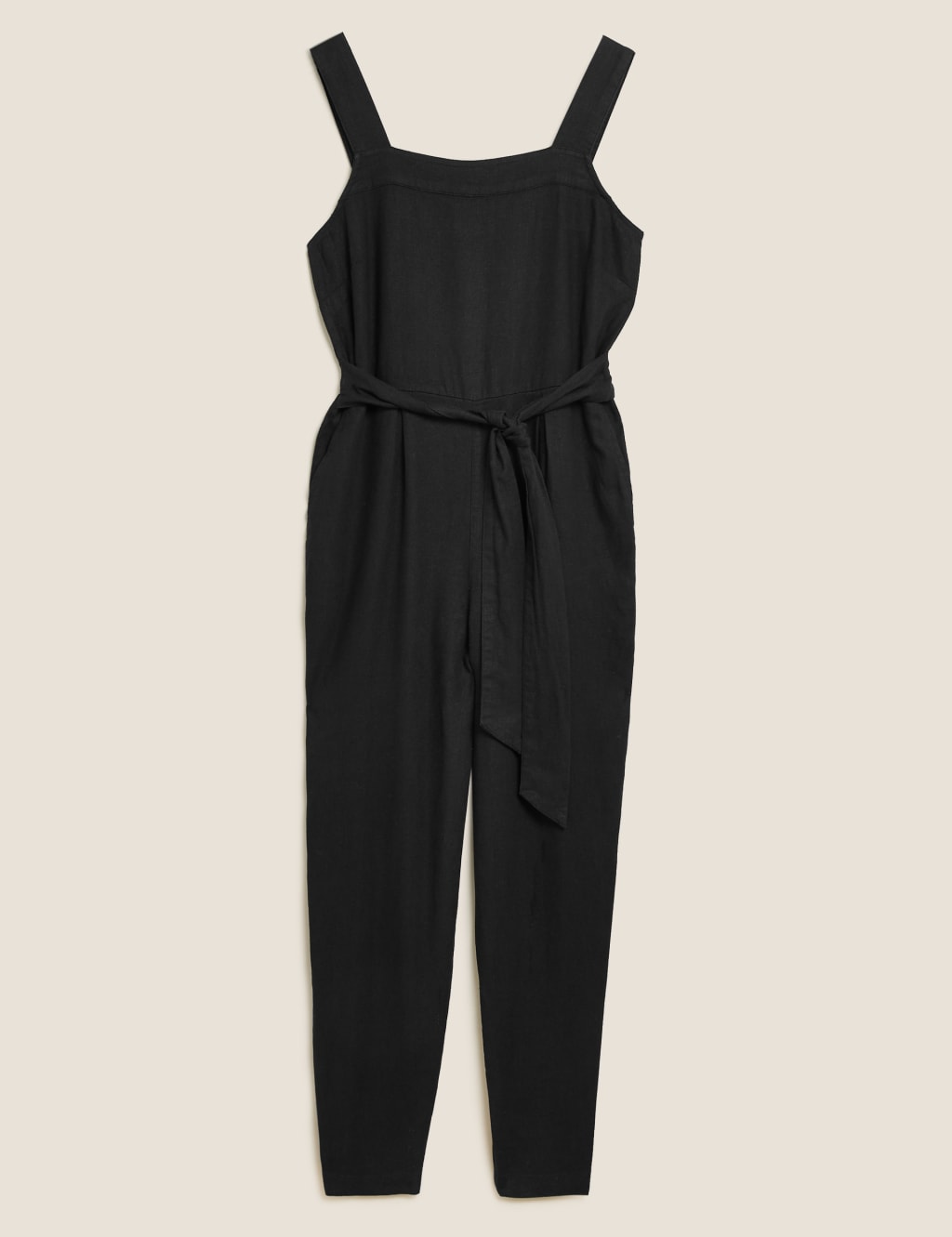 Linen Belted Sleeveless Jumpsuit 2 of 6