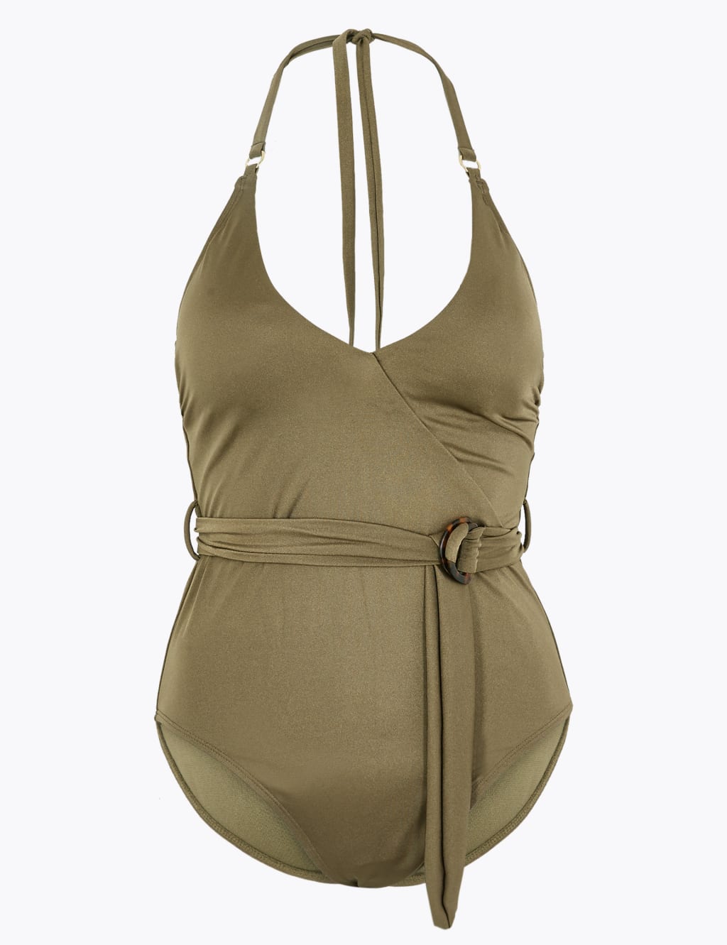 Belted Halter Neck Plunge Swimsuit 2 of 6
