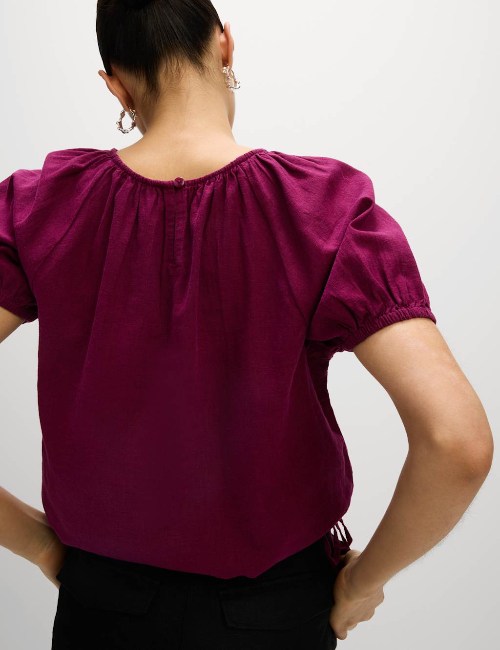 Linen Rich Drawstring T-Shirt 4 of 5