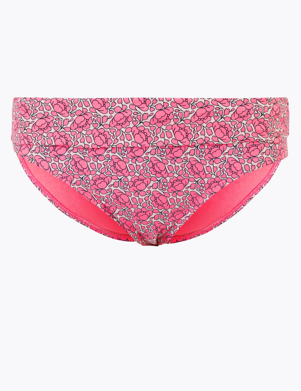 Floral Print Roll Top Bikini Bottoms 2 of 5