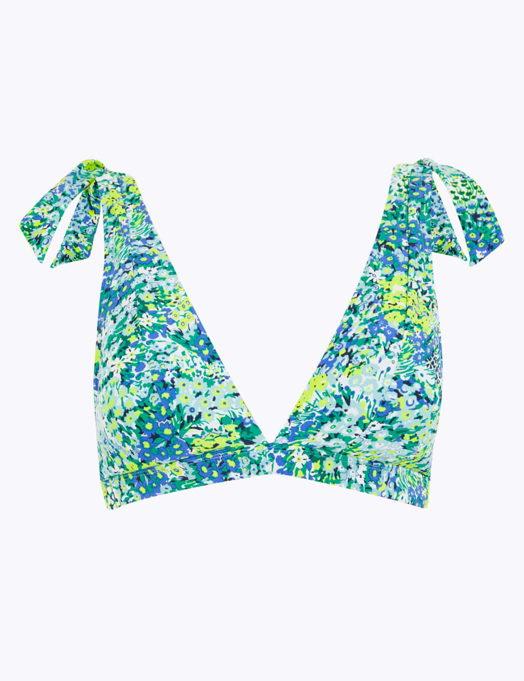 Floral Padded Knot Plunge Bikini Top 2 of 5